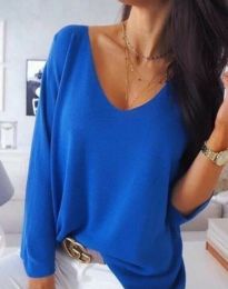 Изчистена дамска блуза в синьо - код 774677