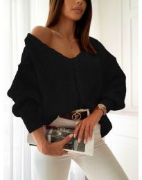 Дамски пуловер в черно - код 5601