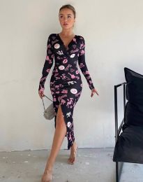 Атрактивна дамска рокля с надпис "Barbie" в черно - код 89211