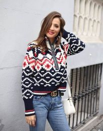 Ефектен дамски пуловер - код 45499 - 1