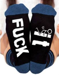 Дамски чорапи с надпис в синьо - код WZ8