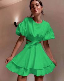 Кокетна дамска рокля в зелено - код 9746
