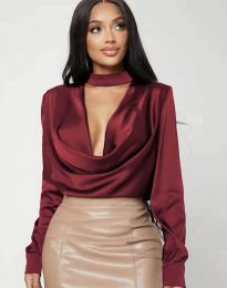 Елегантна дамска блуза в цвят бордо - код 9783