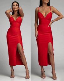 Дамска рокля в червено - код 9552