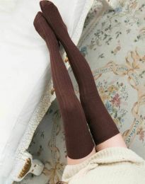 Дълги дамски чорапи в кафяво - код WZ10
