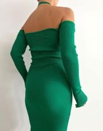Ефектна дамска рокля в зелено - код 02533