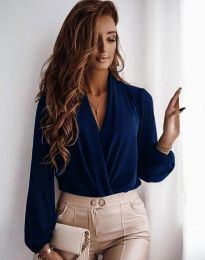 Елегантна дамска блуза в тъмносиньо - код 31377