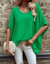 Широка дамска блуза в зелено - код 55860