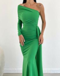 Дълга дамска рокля в зелено - код 82241
