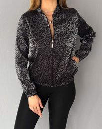 Късо дамско тънко яке  с атрактивен десен - код 24054 - 4
