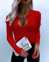 Ефектна дамска блуза в червено - код 21677