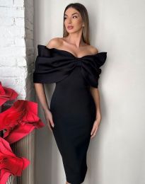 Стилна дамска рокля в черно - код  24059