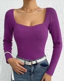Aтрактивна дамска блуза в тъмнолилаво - код 52042