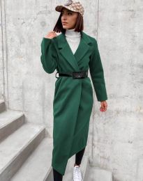 Дамско палто в тъмнозелено - код 7844