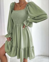 Атрактивна дамска рокля в светлозелено - код 17027
