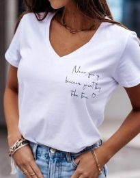 Дамска тениска в бяло - код 2718