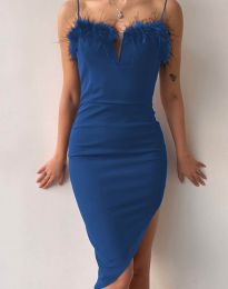 Ефектна дамска рокля в синьо - код 000888