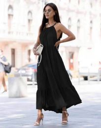 Ефирна дамска рокля в черно - код 3612