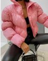 Късо дамско яке в розово - код 0017