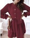 Атрактивна дамска рокля в цвят бордо - код 22829
