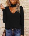 Ефектна дамска блуза в черно - код 75051