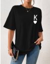 Дамска тениска "K" в черно - код 001210