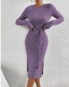 Дамска рокля с цепка в лилаво - код 33095