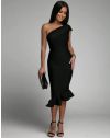 Стилна дамска рокля в черно - код 7568