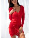 Атрактивна рокля в червено - код 12069