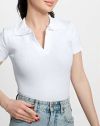 Дамска блуза с яка в бяло - код 06566