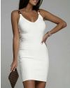 Къса дамска рокля в бяло - код 77300