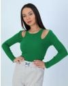 Ефектна дамска блуза в зелено - код 96587