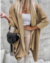 Ефектно дамско палто в цвят капучино - код 5095