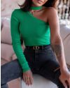 Атрактивна дамска блуза в зелено - код 00130