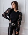 Атрактивна дамска блуза в черно - код 33528