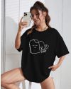 Дамска тениска "TEA SHIRT" в черно - код 001209