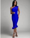 Стилна дамска рокля в синьо - код 7568
