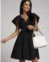 Кокетна дамска рокля в черно - код 0854