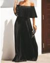 Дамска плисирана рокля в черно - код 0086