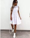 Свободна дамска рокля в бяло - код 3403