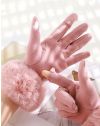 Дамски топли ръкавици от кадифе с пух в розово - код GL6232