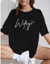 Дамска тениска "Wifey" в черно - код 001211