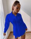 Атрактивна дамска риза в синьо - код 60200