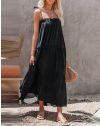 Свободна дамска рокля в черно - код 0757
