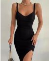 Атрактивна дамска рокля в черно - код 75021