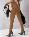 Модерен дамски панталон в цвят капучино - код 3987