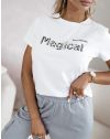 Дамска тениска с надпис "Magical" в бяло - код 56700