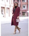 Стилно дамско палто в цвят бордо - код 5429