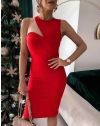 Атрактивна дамска рокля в червено - код 1117