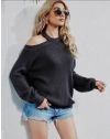 Атрактивен дамски пуловер в черно - код 9822